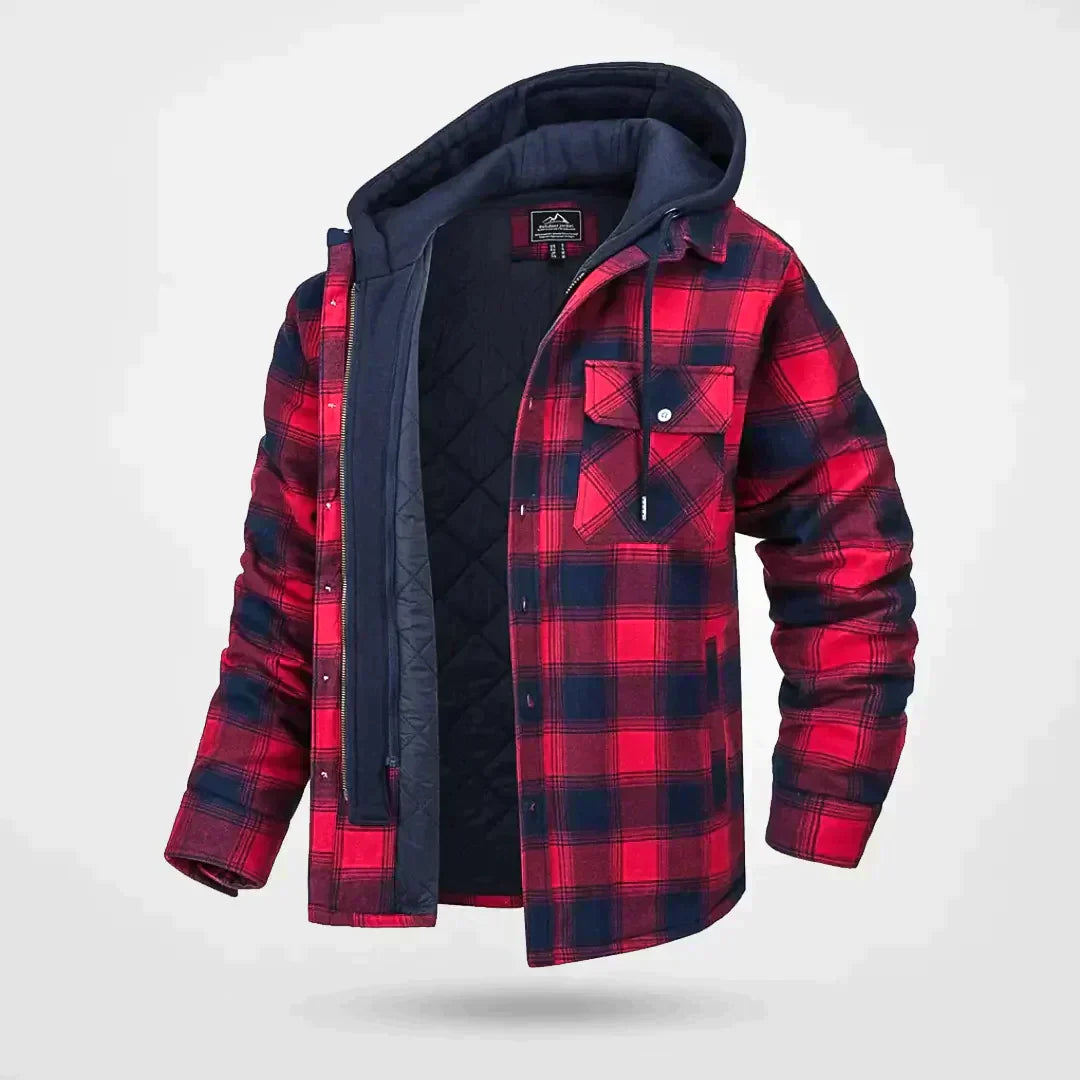 Drune | Herren Kapuzen-Karo-Jacke - Kariert
