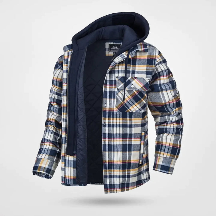 Drune | Herren Kapuzen-Karo-Jacke - Kariert