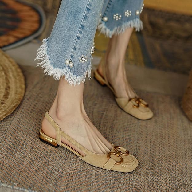 Drune | Schuhe Frauen flach offener Rücken Sommerschuhe