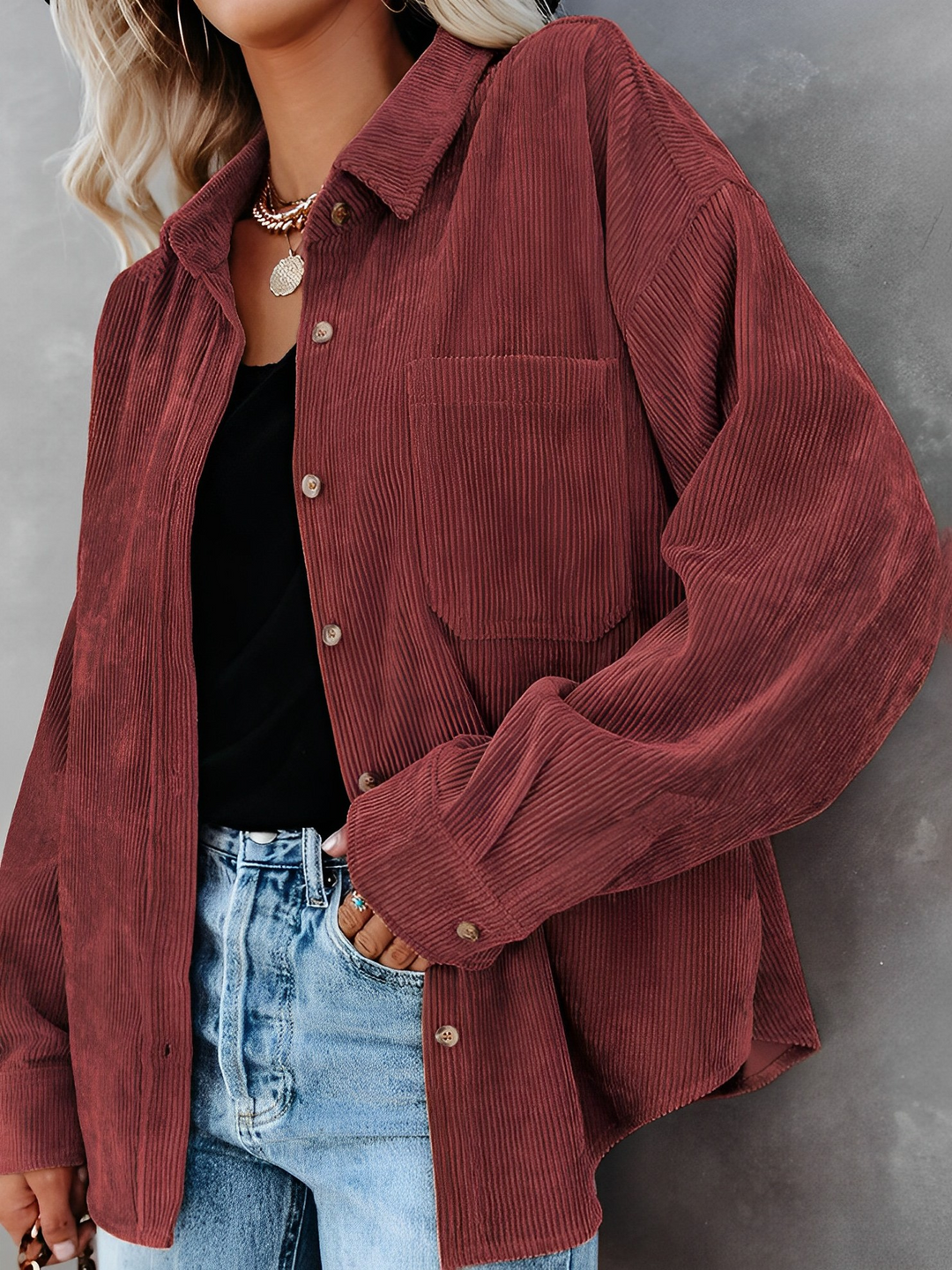 Drune | Cordjacke mit Knöpfen
