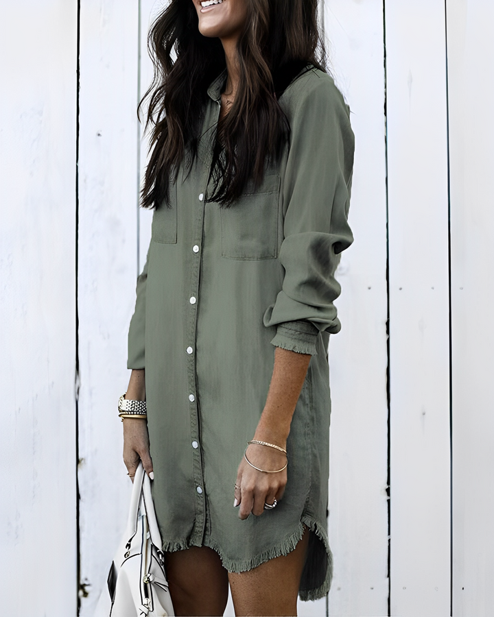 Drune | Denim Bluse - Stilvolle Jeansbluse mit Knöpfen für einen lässigen Look