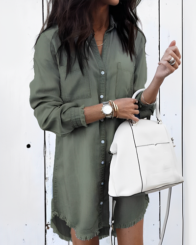 Drune | Denim Bluse - Stilvolle Jeansbluse mit Knöpfen für einen lässigen Look