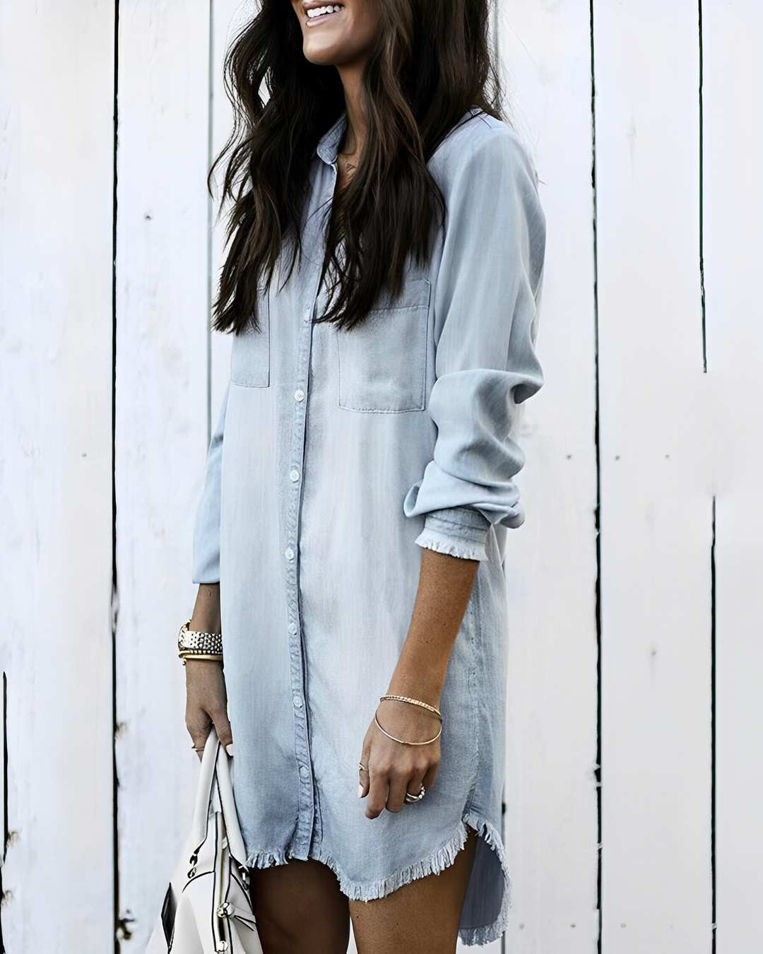 Drune | Denim Bluse - Stilvolle Jeansbluse mit Knöpfen für einen lässigen Look