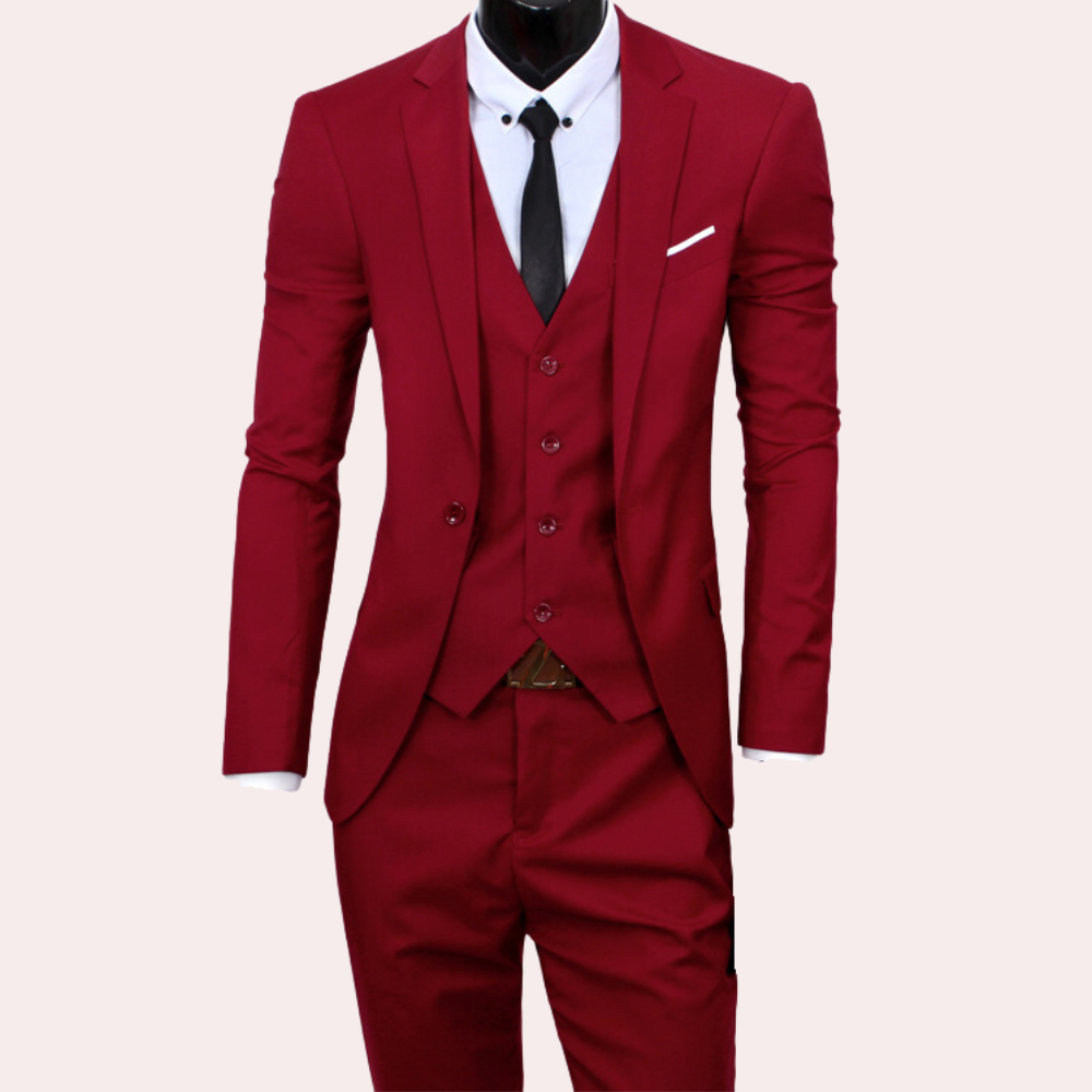 Drune | 3-teiliger Herrenanzug - Slim Fit Sakko, Weste & Hose für Business, Hochzeit & besondere Anlässe