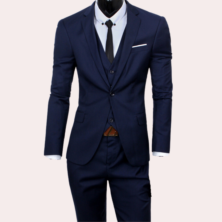 Drune | 3-teiliger Herrenanzug - Slim Fit Sakko, Weste & Hose für Business, Hochzeit & besondere Anlässe