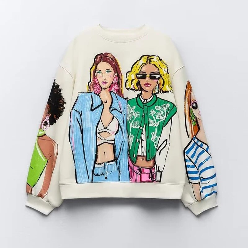 Drune | Sweatshirt Gemütlich Pullover Übergroßes Sweatshirt Damenbekleidung