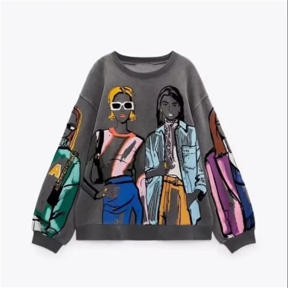 Drune | Sweatshirt Gemütlich Pullover Übergroßes Sweatshirt Damenbekleidung