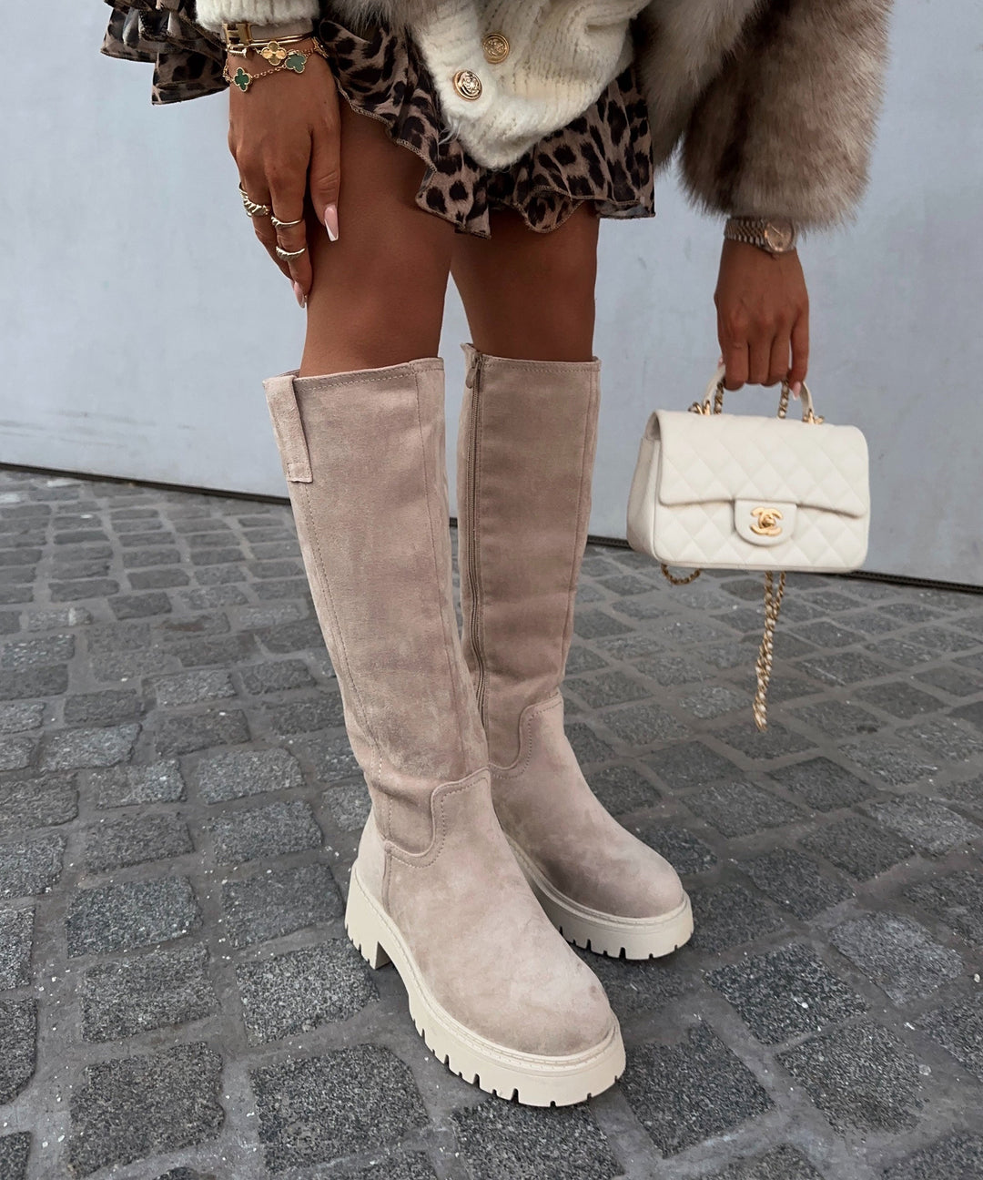 Drune | Beige Ankle Boots für Frauen mit gepolsterter Innensohle und gefüttert Innenraum – Bequeme Stiefeletten für den Alltag