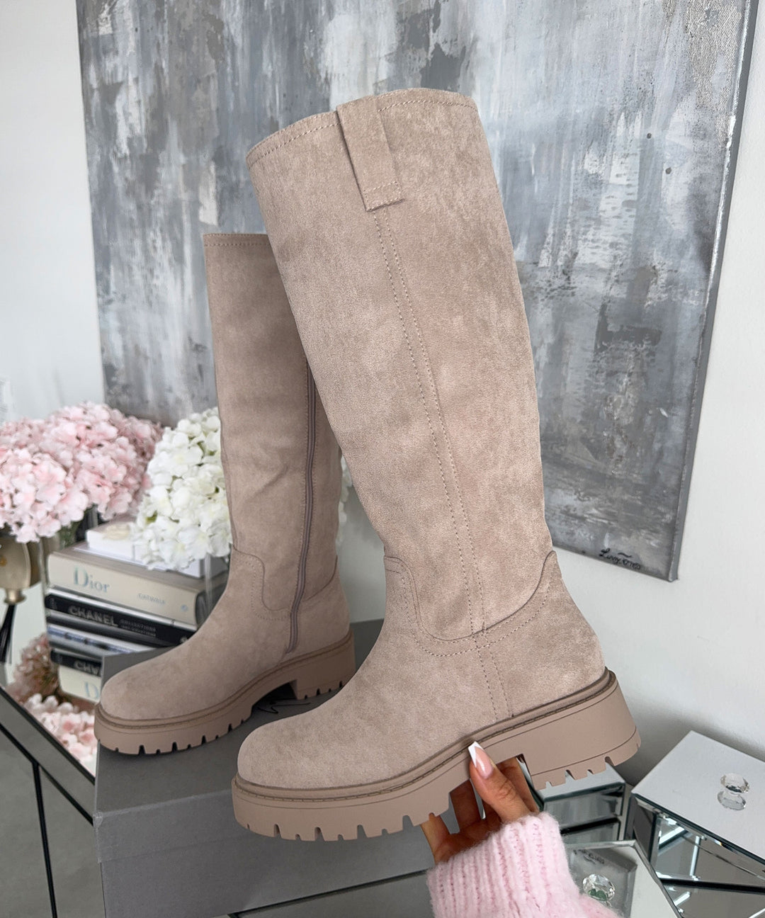 Drune | Beige Ankle Boots für Frauen mit gepolsterter Innensohle und gefüttert Innenraum – Bequeme Stiefeletten für den Alltag