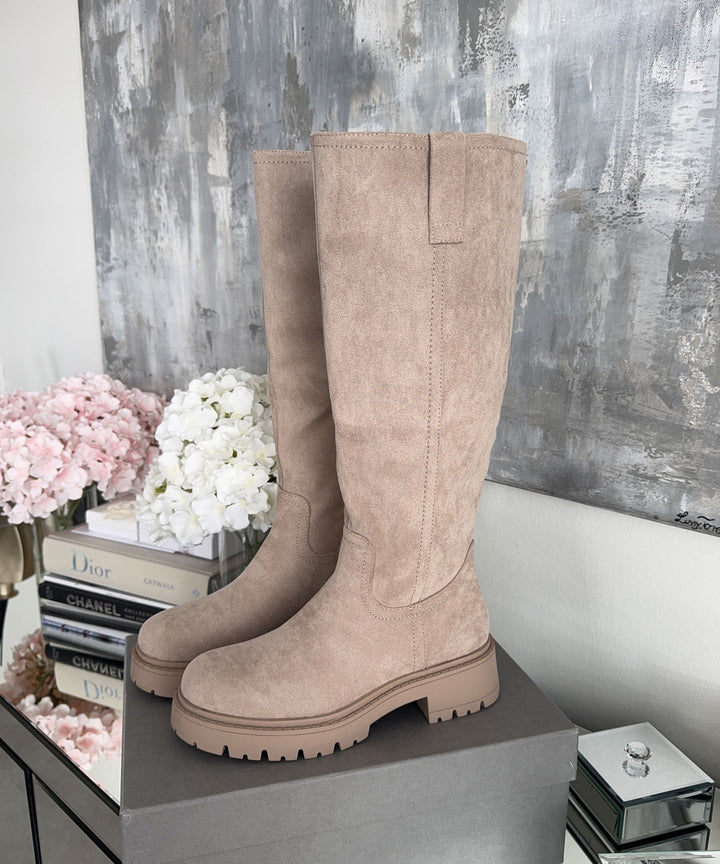 Drune | Beige Ankle Boots für Frauen mit gepolsterter Innensohle und gefüttert Innenraum – Bequeme Stiefeletten für den Alltag