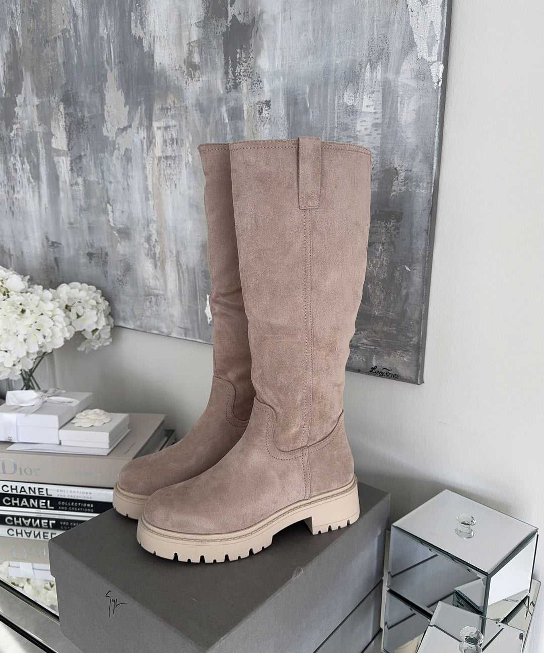 Drune | Beige Ankle Boots für Frauen mit gepolsterter Innensohle und gefüttert Innenraum – Bequeme Stiefeletten für den Alltag
