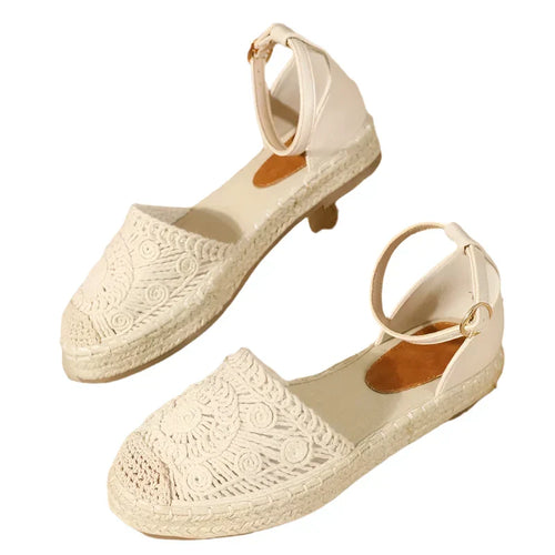 Drune | Damen Sommer Knöchelriemen Sandalen Boho