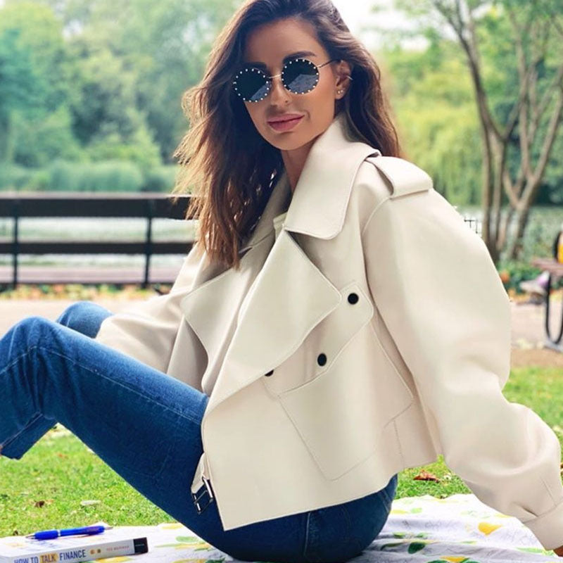 Drune | Kurzes Damenjackett - Eine lässige Lederjacke für Damen