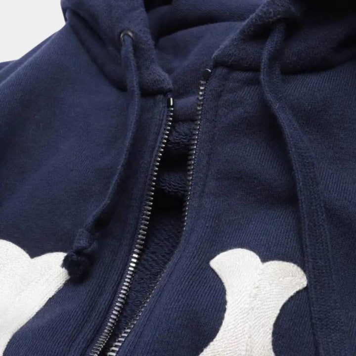 Drune | Bequemer Ny Stickerei Kapuzenpulli Für Unisex Mit Verstellbarem Kapuzenpulli