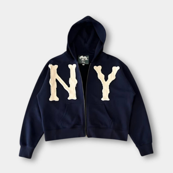 Drune | Bequemer Ny Stickerei Kapuzenpulli Für Unisex Mit Verstellbarem Kapuzenpulli
