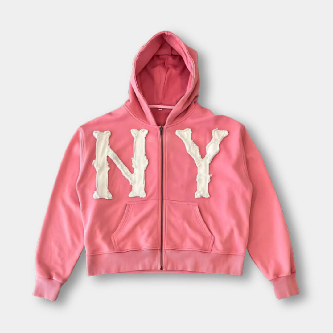Drune | Bequemer Ny Stickerei Kapuzenpulli Für Unisex Mit Verstellbarem Kapuzenpulli