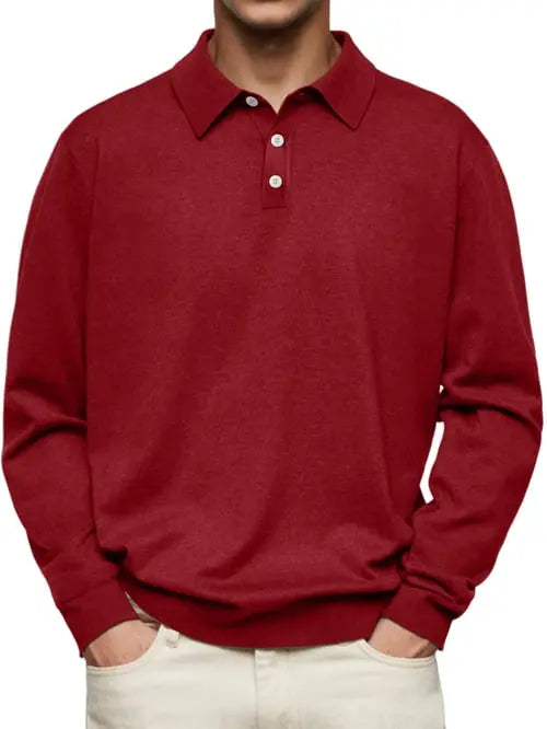 Drune | Langarm-Poloshirt Herren