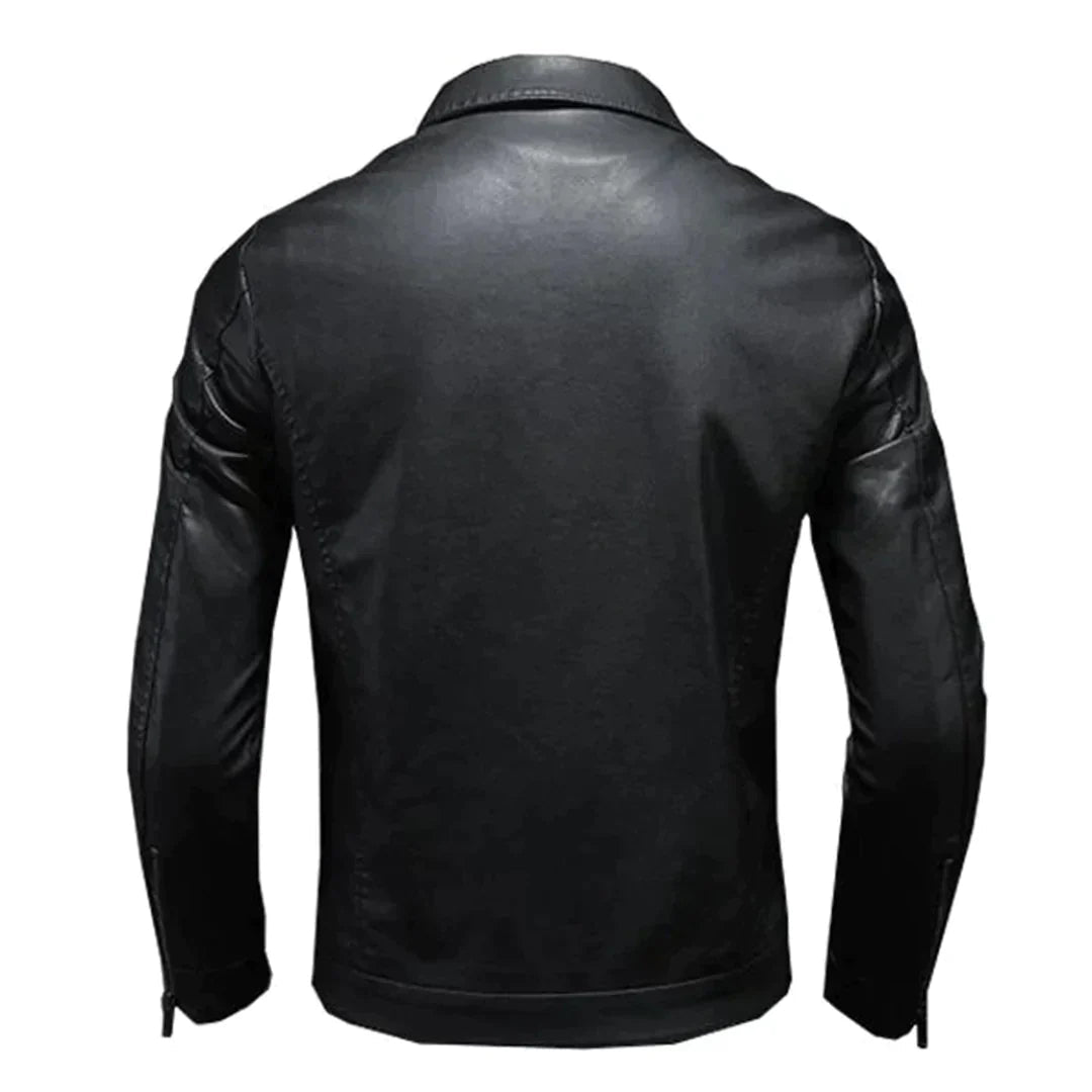 Drune | Klassische Motorradhjacke für Herren Schwarz