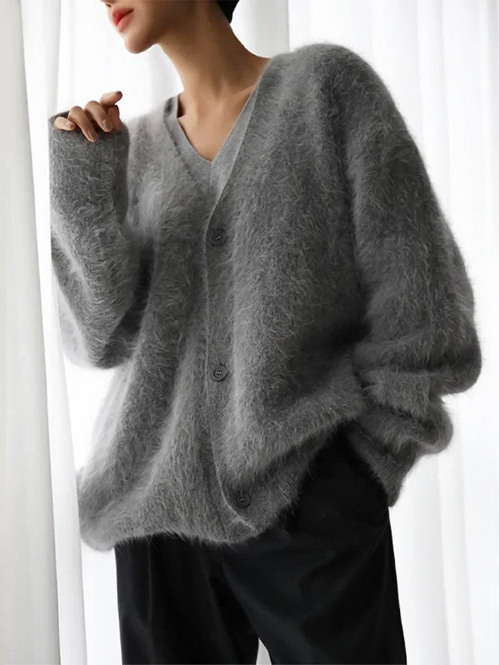 Drune | Kaschmir-Cardigan für Damen | Weicher Cardigan für Damen | Klassischer Cardigan mit Knöpfen
