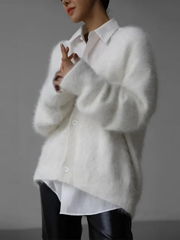 Drune | Kaschmir-Cardigan für Damen | Weicher Cardigan für Damen | Klassischer Cardigan mit Knöpfen
