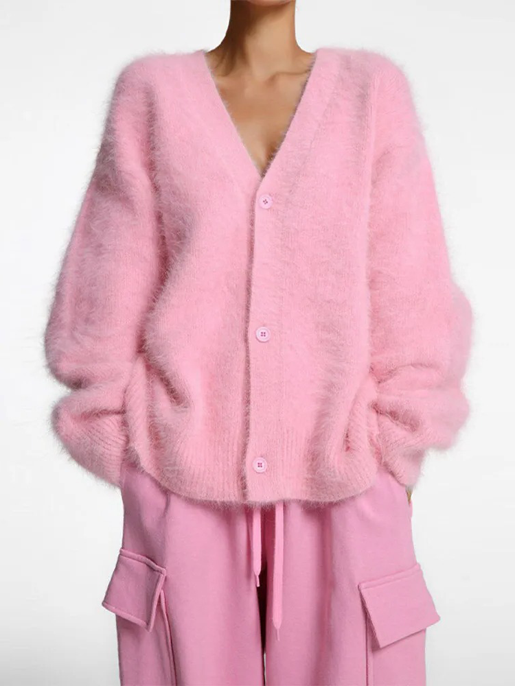 Drune | Kaschmir-Cardigan für Damen | Weicher Cardigan für Damen | Klassischer Cardigan mit Knöpfen