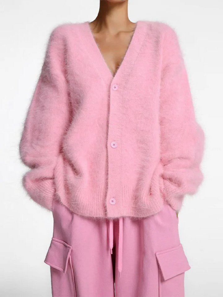Drune | Kaschmir-Cardigan für Damen | Weicher Cardigan für Damen | Klassischer Cardigan mit Knöpfen