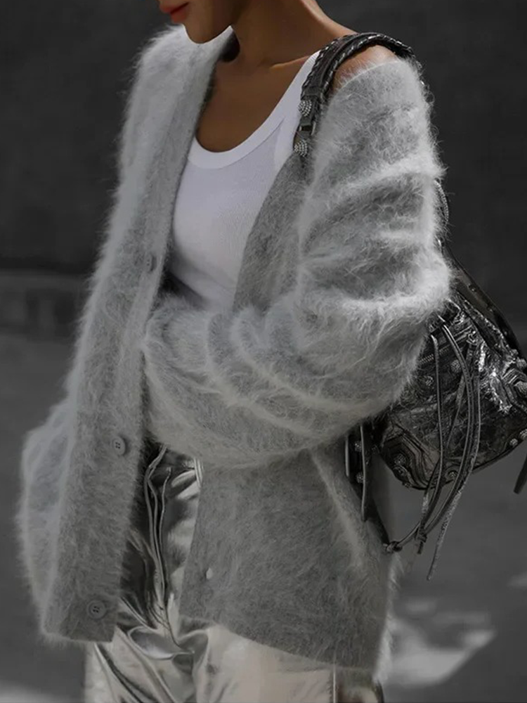 Drune | Kaschmir-Cardigan für Damen | Weicher Cardigan für Damen | Klassischer Cardigan mit Knöpfen