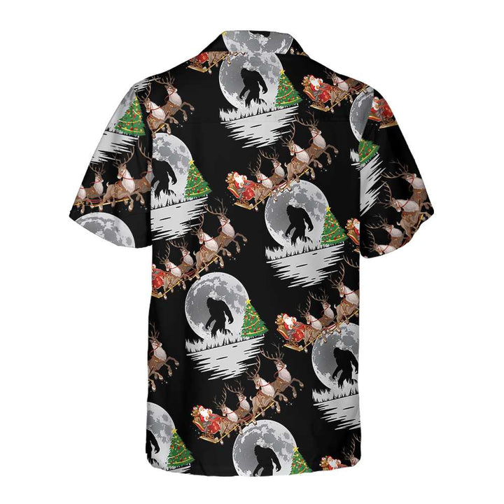 Drune | Bigfoot & Weihnachtsmann an Weihnachten Hawaiian Shirt, Lustiges Weihnachtshemden für Männer