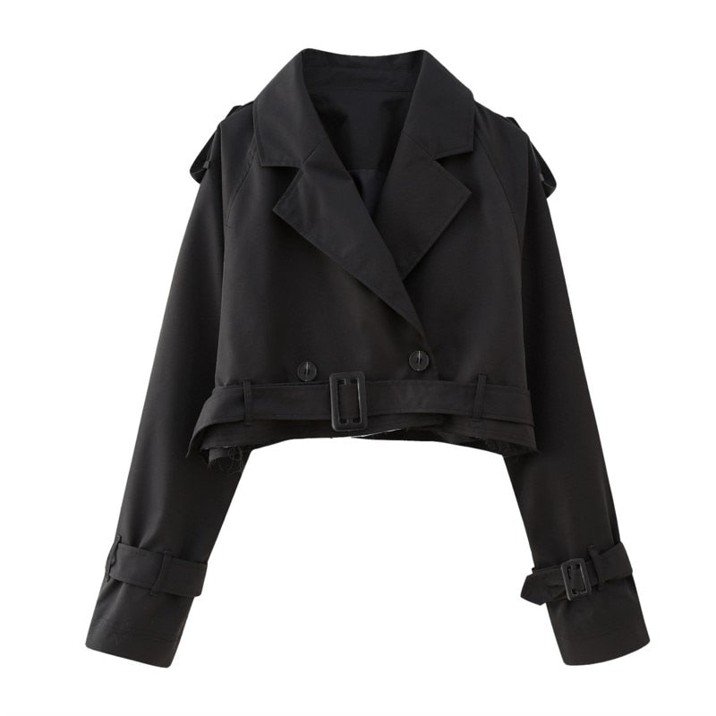 Drune | Jacke Gürtel Kurz Trenchjacke Damenjacke