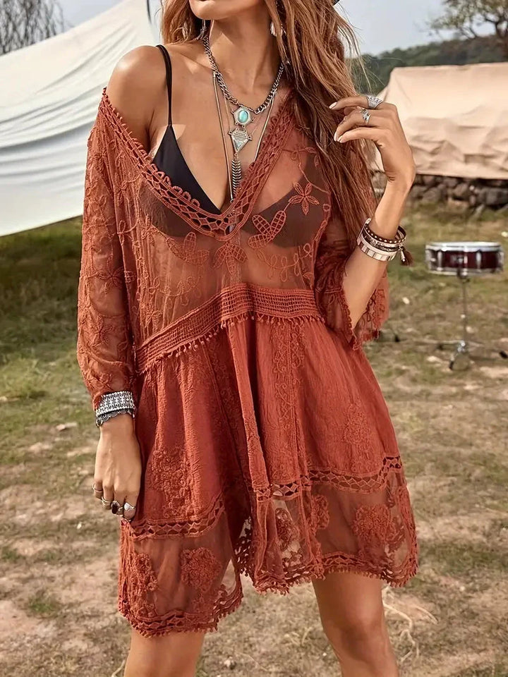 Drune | Cover Up Lace Durchschauen Cover Up Kleid Boho-Stil