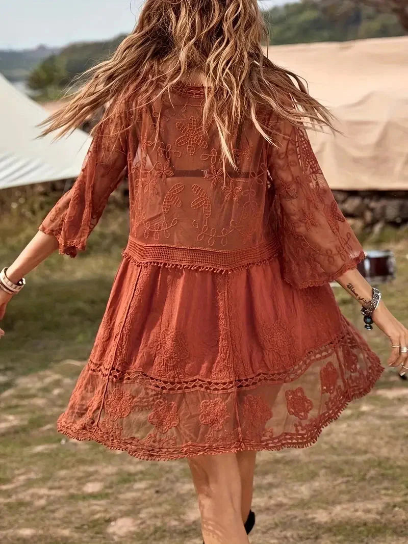 Drune | Cover Up Lace Durchschauen Cover Up Kleid Boho-Stil