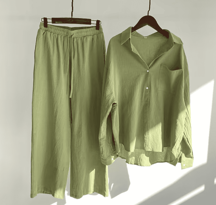 Drune | Leinen-Sommer-Set mit langer Hose und Shirt