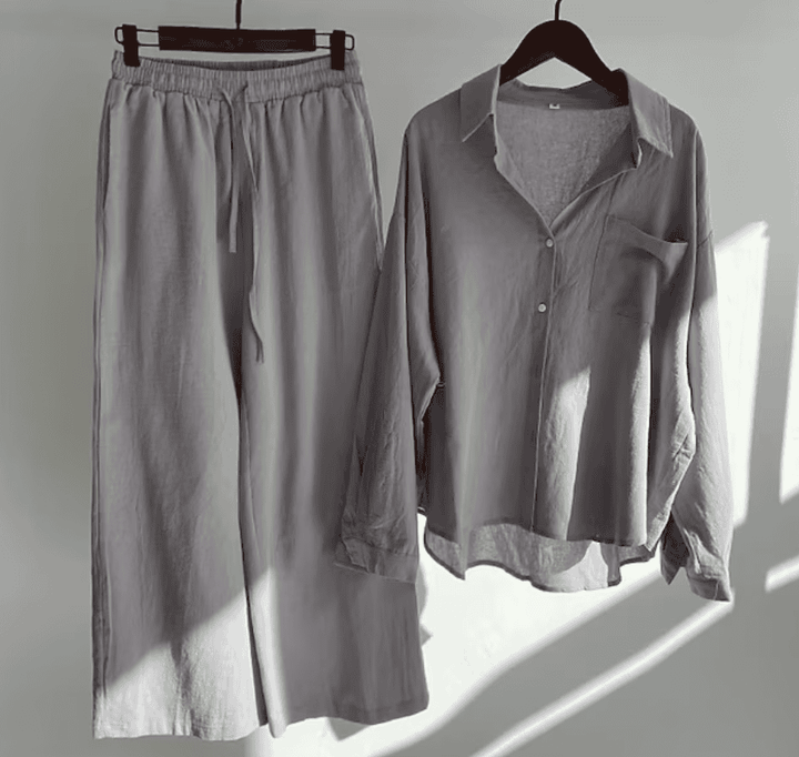 Drune | Leinen-Sommer-Set mit langer Hose und Shirt