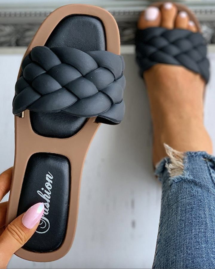 Drune | Geflochtene Slip on Sandalen Mit Gepolsterter Sohle Für Damen