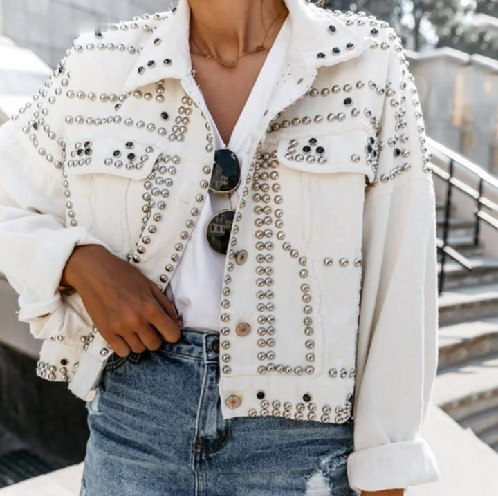 Drune | Damen Studded Bomberjack mit Knopffront