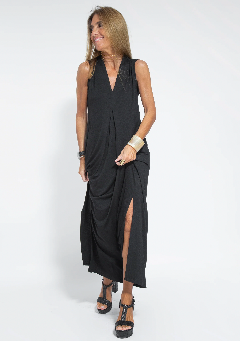 Drune | Set mit Langem, Schlank Machendem Kleid und Weste