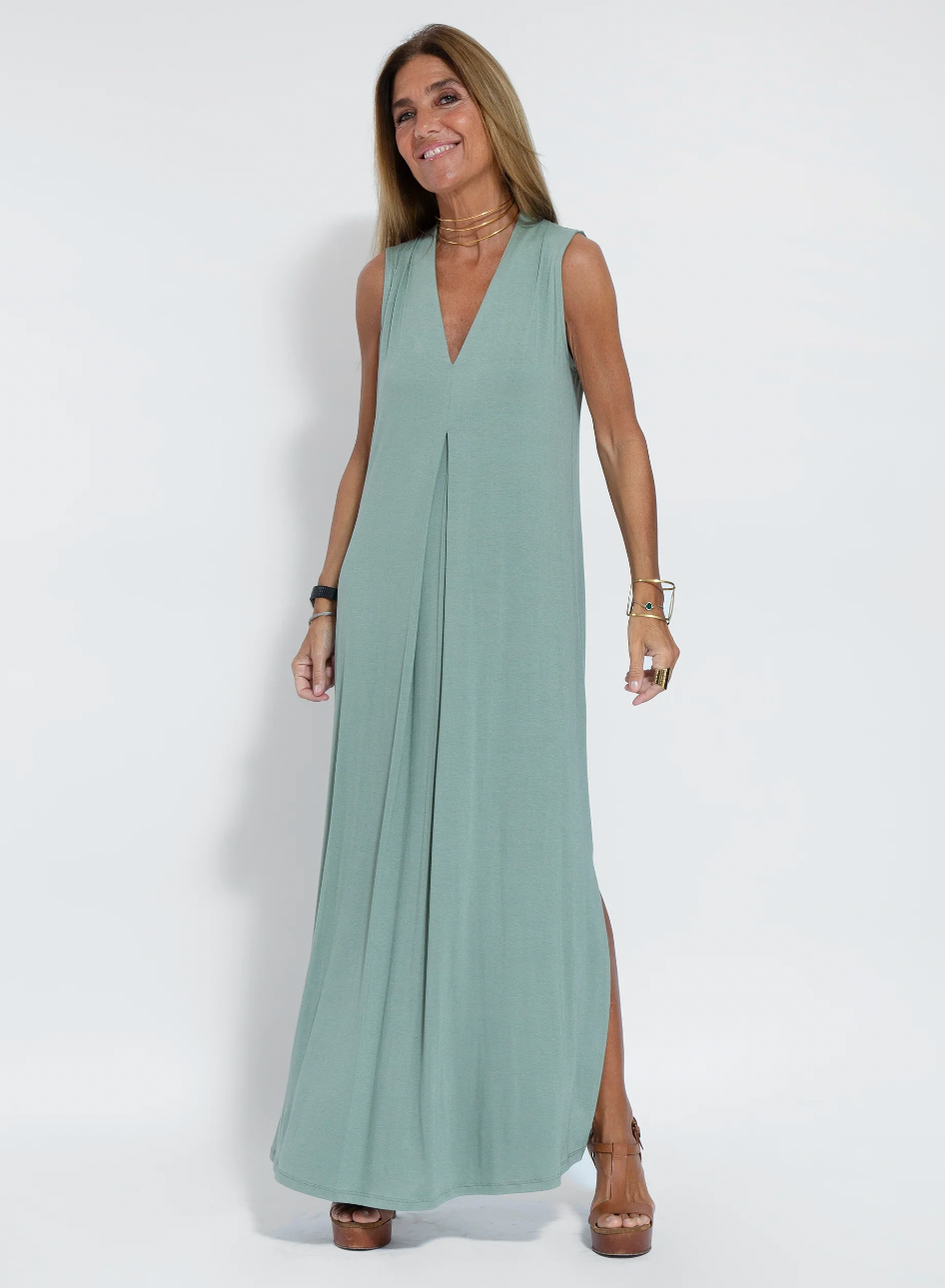 Drune | Set mit Langem, Schlank Machendem Kleid und Weste