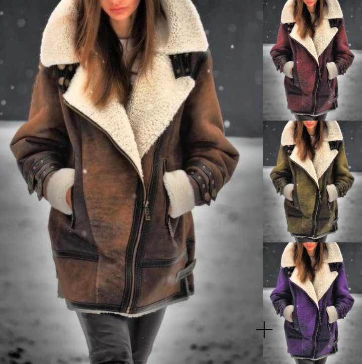 Drune | Kunstleder-Pufferjacke mit warmem Fleece-Futter