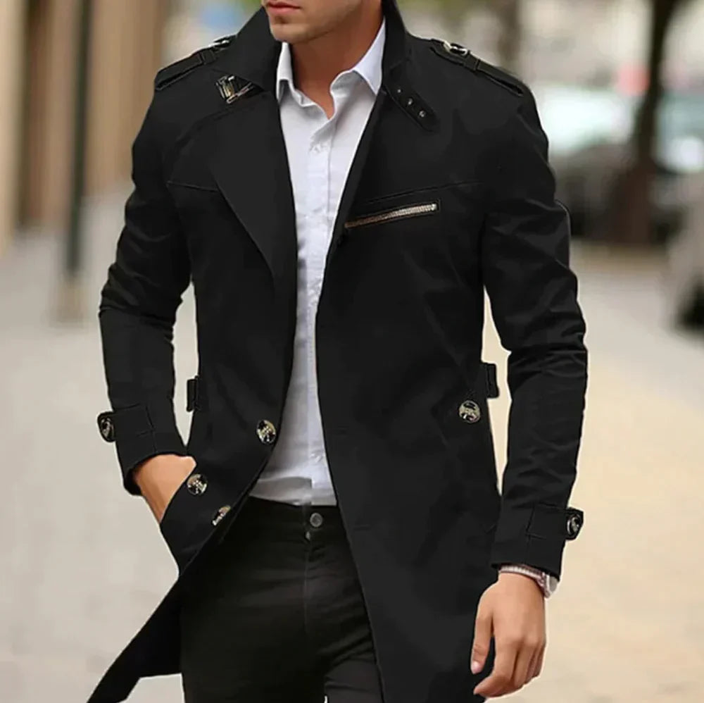 Drune | Herren Doppelt-knopf Trenchcoat - Slim Cut