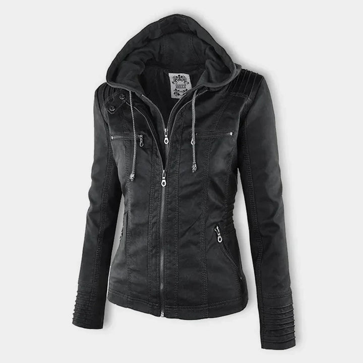 Drune | Lederjacke für Damen mit Kapuze