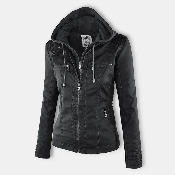 Drune | Elegantes Motorradjacke Mit Kapuze Aus Hochwertigem Leder