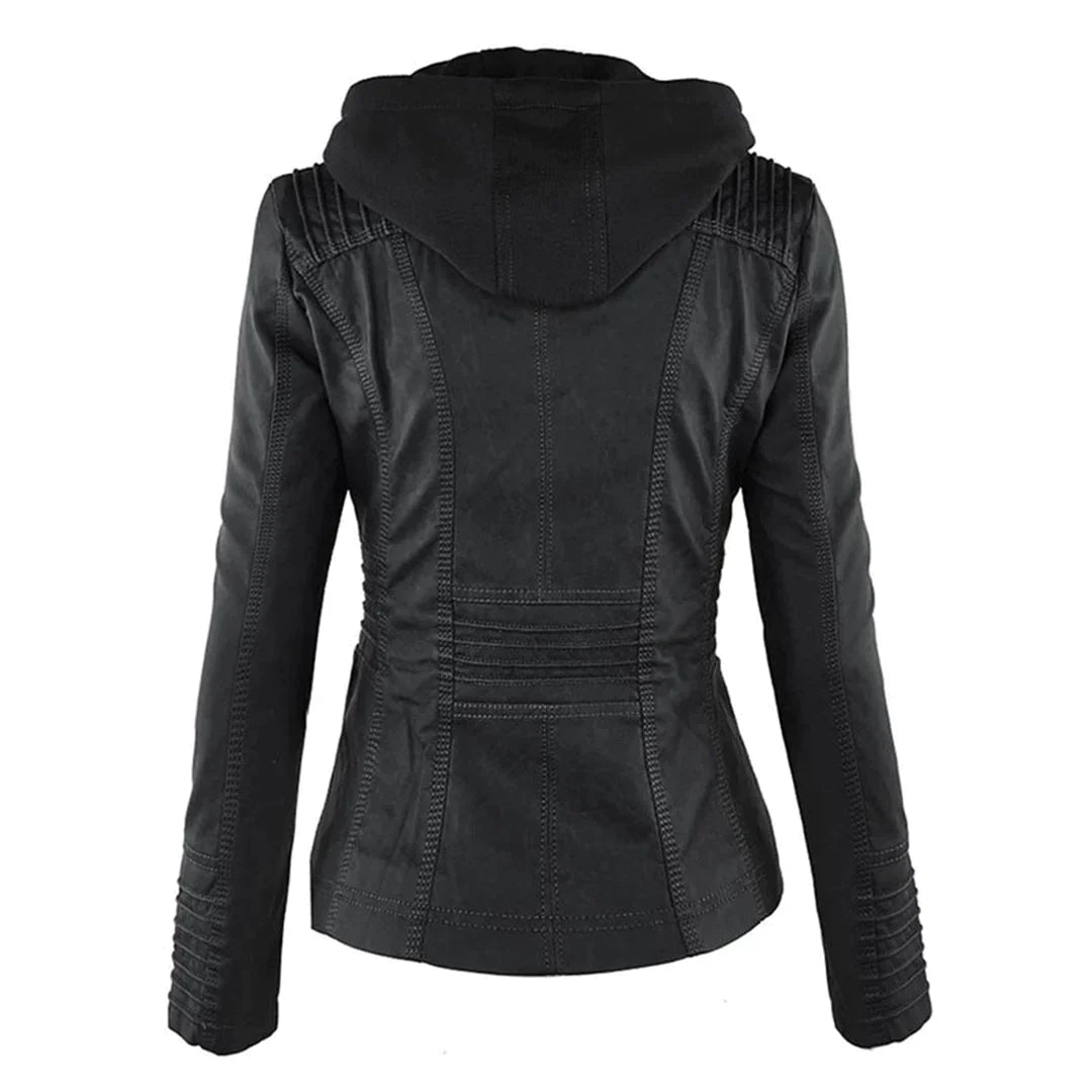 Drune | Elegantes Motorradjacke Mit Kapuze Aus Hochwertigem Leder