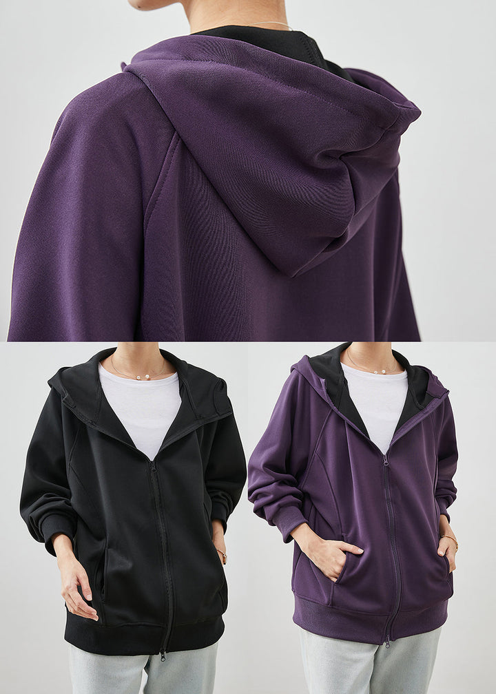 Drune | Baumwoll lockere Sweatshirt Mäntel mit Kapuze