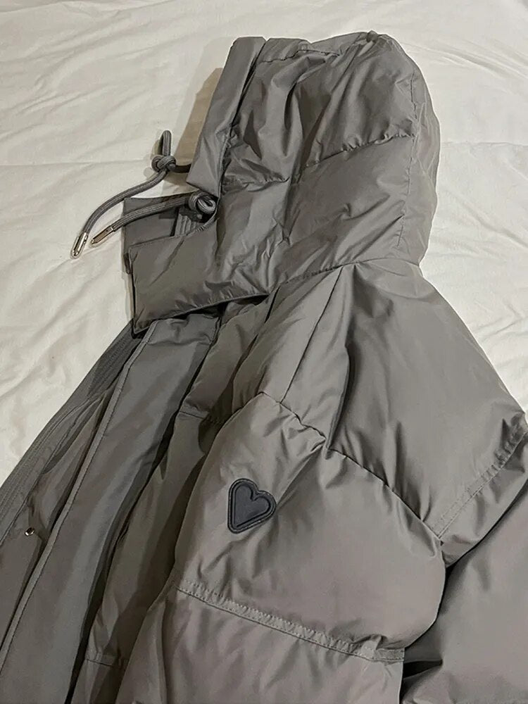 Drune Pufferjacke Winter mit Kapuze Dick und warm