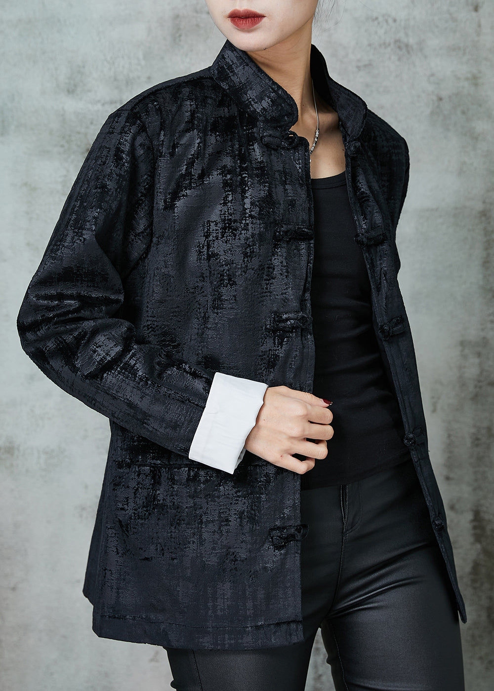 Drune | Oriental Cotton Jackets Mandarin-Kragen Taschen