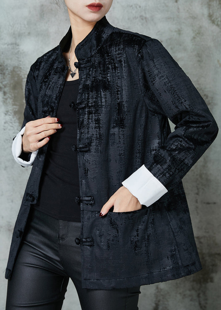 Drune | Oriental Cotton Jackets Mandarin-Kragen Taschen