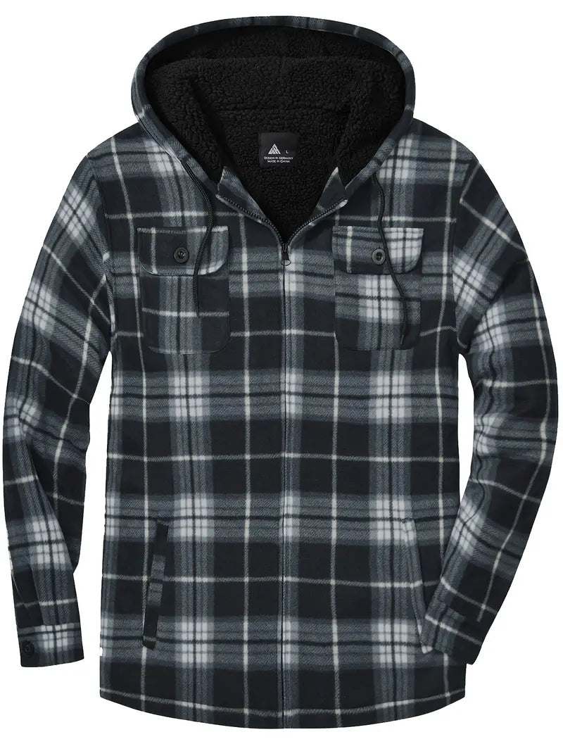 Drune | Trendy Kapuzenmantel mit Sherpa-Futter Warme Jacke
