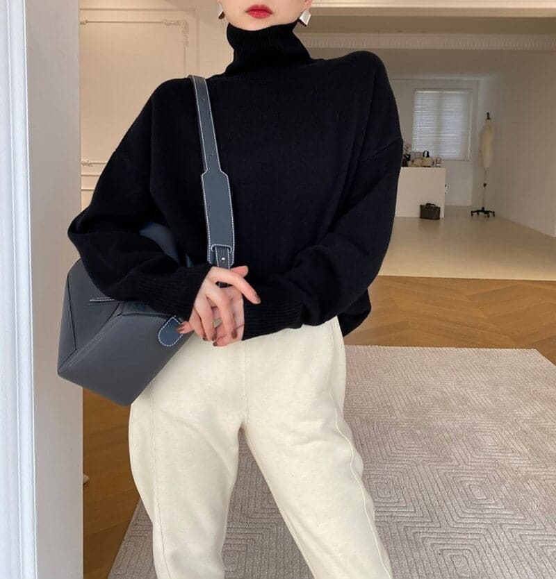 Drune | Strickpullover - Rollkragen - Lässige Passform - Weich und Warm - Lange Ärmel