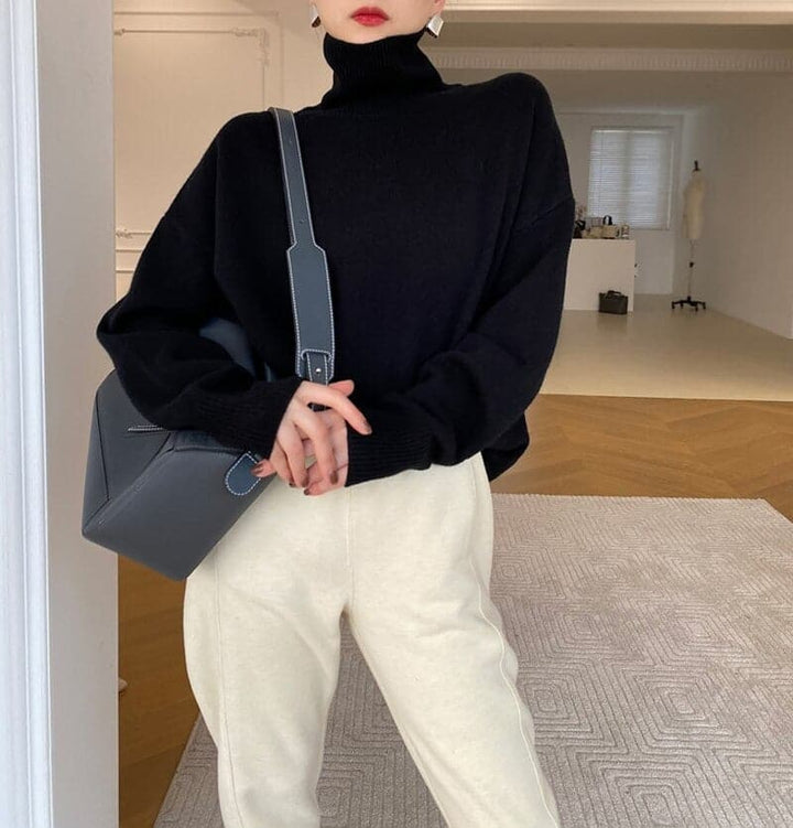 Drune | Strickpullover - Rollkragen - Lässige Passform - Weich und Warm - Lange Ärmel