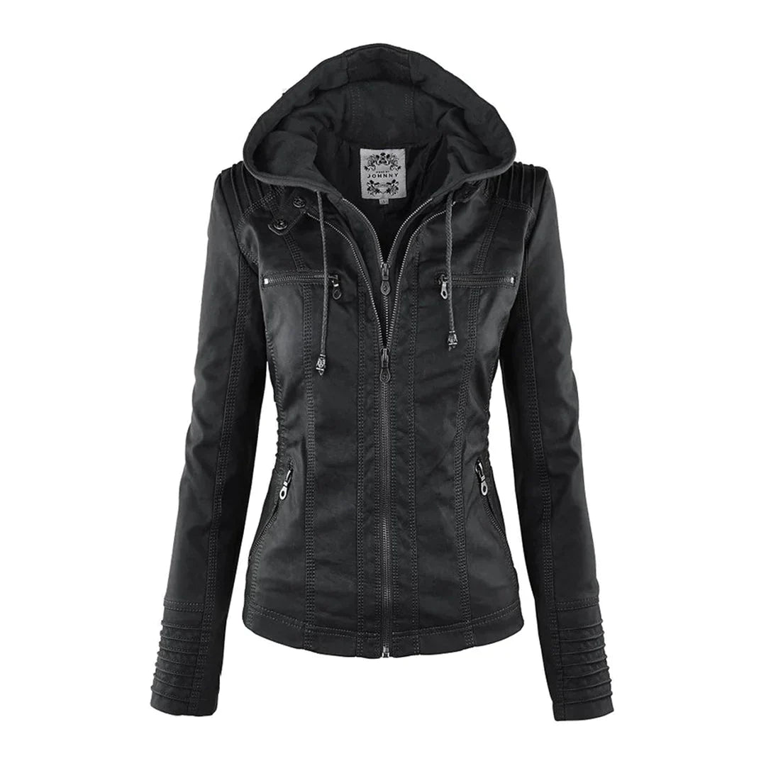 Drune | Elegantes Motorradjacke Mit Kapuze Aus Hochwertigem Leder